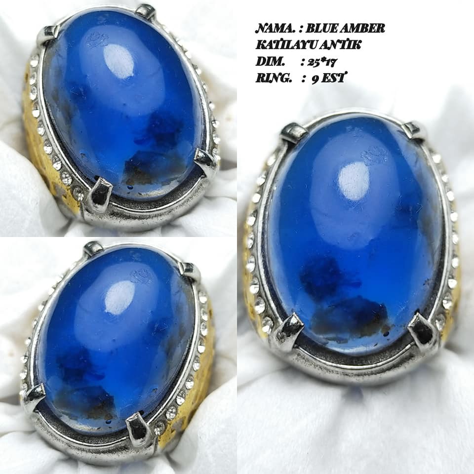 Cincin Batu Akik Amber Katilayu Biru