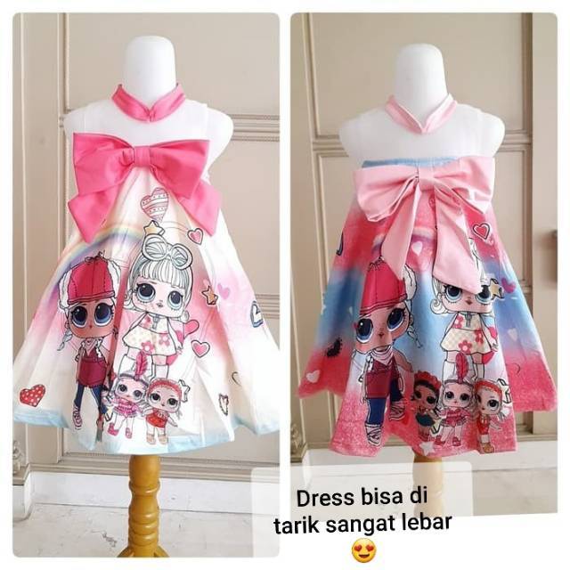 81094 LOL RIBBON STAR YELLOW / DRESS LOL SURPRISE ANAK LUCU IMPORT KOREA KUNING PINK BIRU MURAH