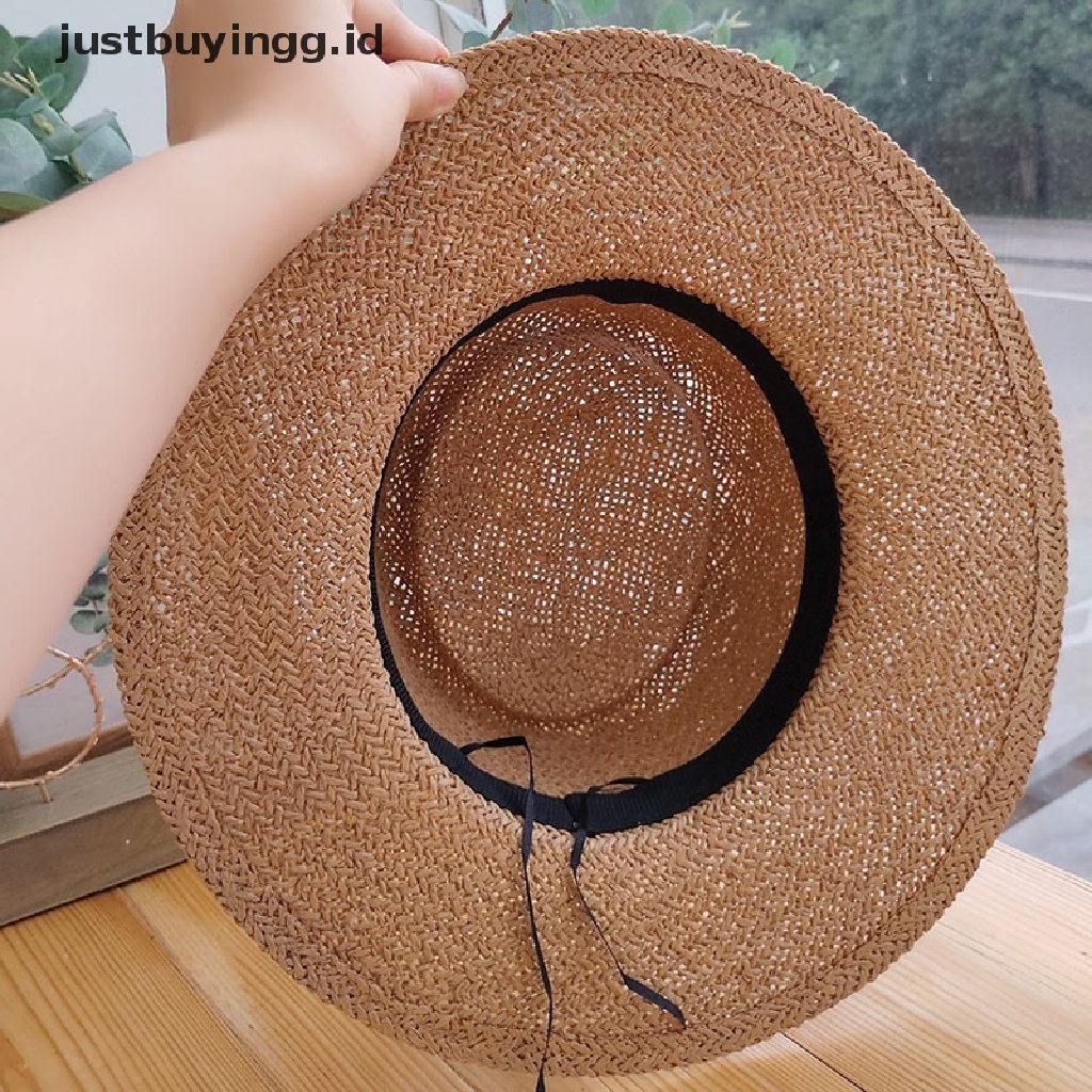 Topi Pantai Pelindung Matahari Bahan Jerami Untuk Pria