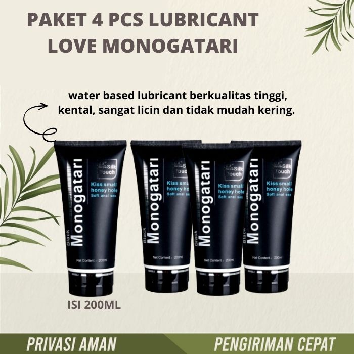 Jual PAKET BLACK MONOGATARI LUBRICANT 4 PCS PELUMAS WATERBASED GEL PELICIN ORIGINAL MADE IN