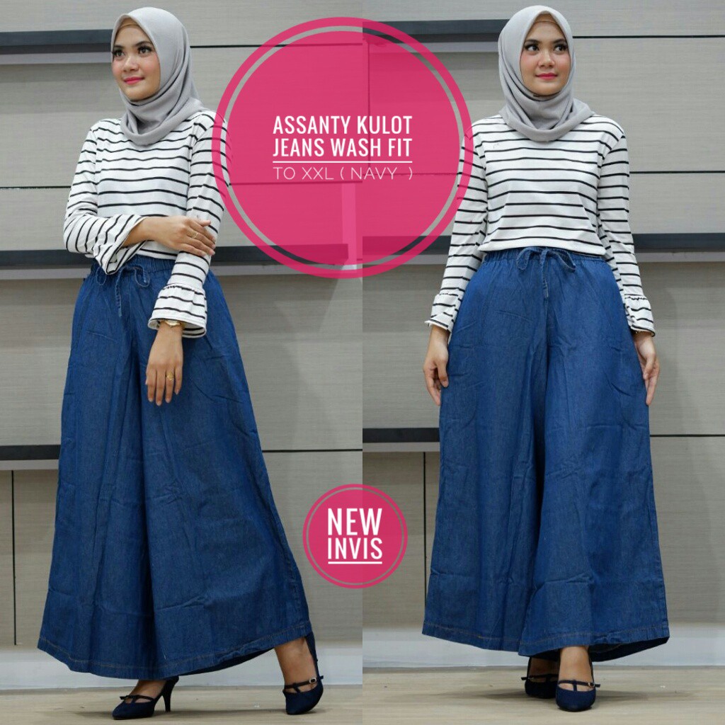 ASSANTY KULOT JEANS MAYUNG JUMBO KARET PINGGANG GBM