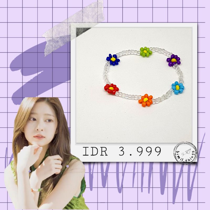 Woonyoung IZONE Bracelet | CUSTOM Gelang KPOP | Gelang Daisy | Gelang Manik-Manik