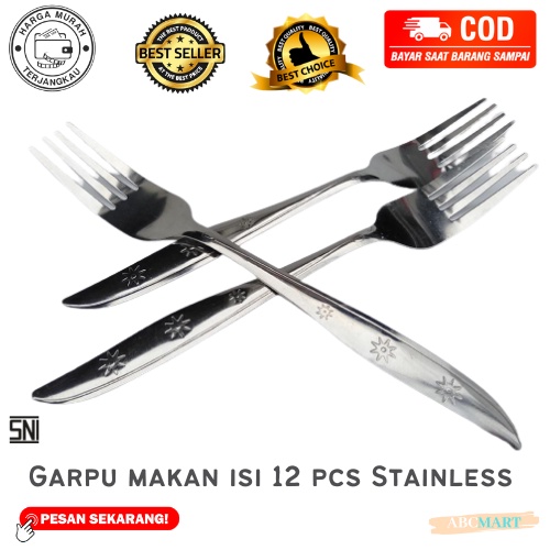 [BISA COD] PROMO Garpu Makan Bintang Isi 12 pcs Stainless Tebal 888 18gr Anti Karat Berkualitas Murah Terjangkau