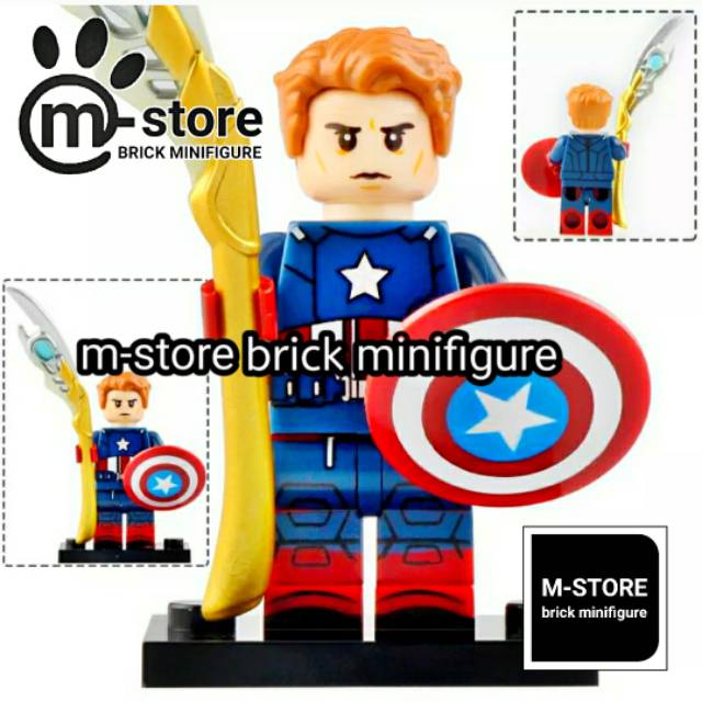 Lego Captain America Steve Rogers Avengers Minifigure With Scepter Shopee Indonesia
