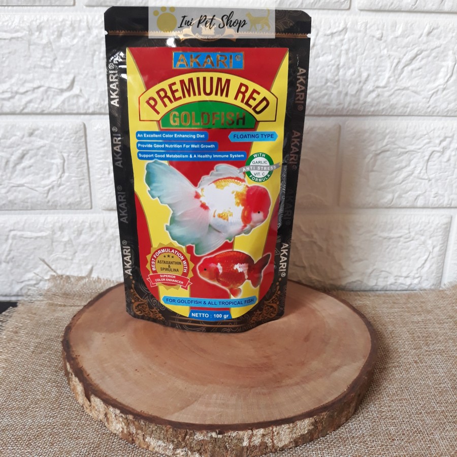 AKARI PREMIUM RED GOLDFISH 100GR3 PAKAN IKAN KOKI
