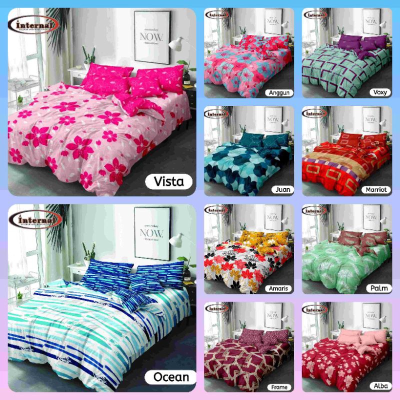 Bedcover Internal 180x200 Set Katun Motif Modern