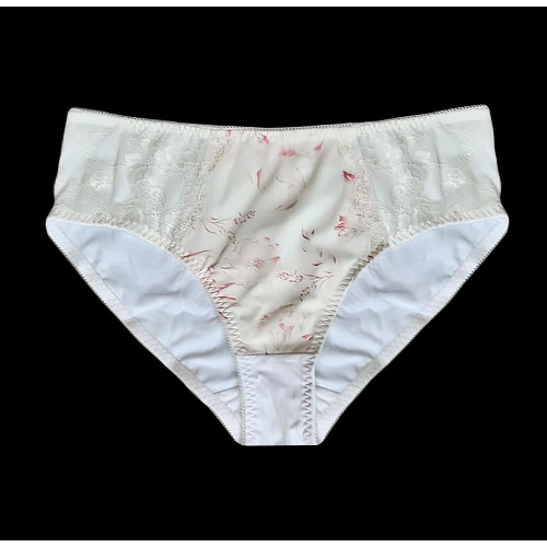 Panty Side Lace Flower Print Ivory