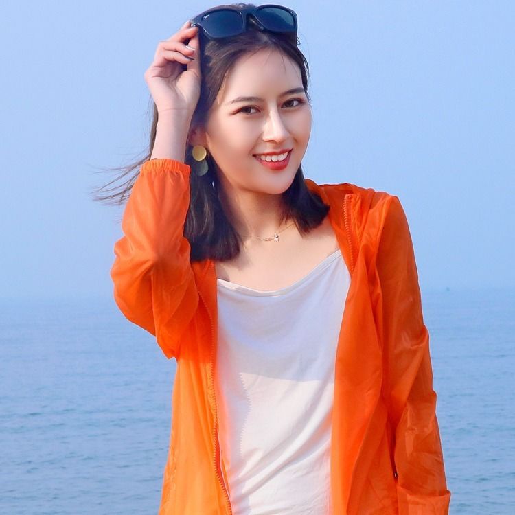 Jaket Polos Mantel Anti UV jaket pria Wanita bermacam warna Jaket Jogging-jeruk