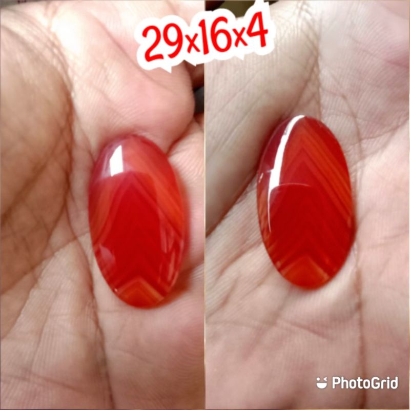 Batu Junjung Derajat Merah Garis Tegas Top Crystal HQ