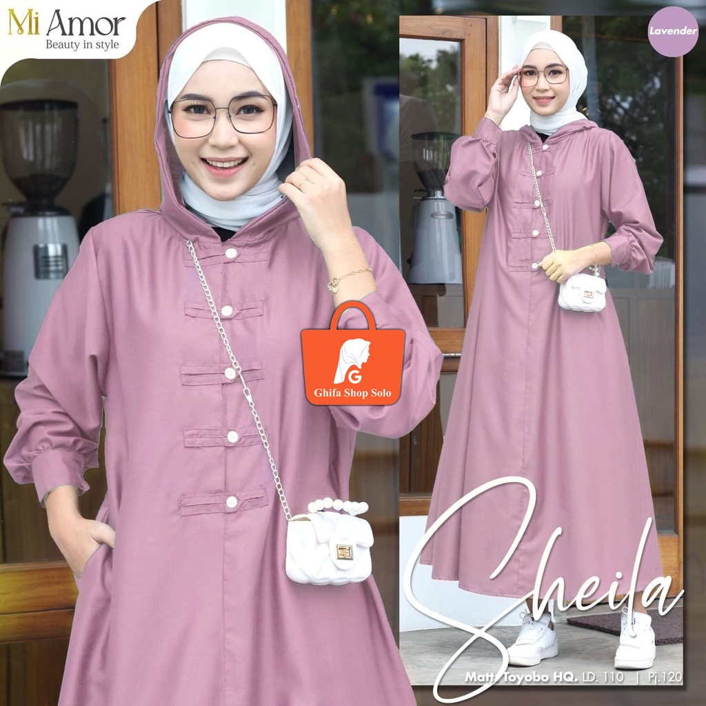 Sheila Midi Dress Wanita Polos Terbaru Original Mi Amor / Sheila Dress Midi Polos Kekinian Ori Mi Am