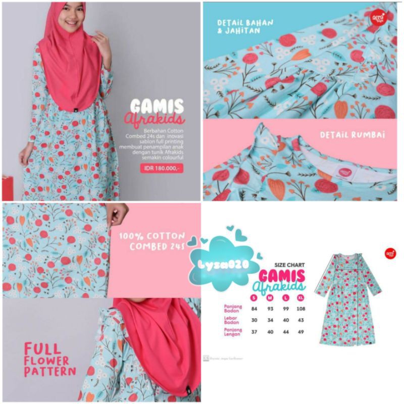 Koleksi Gamis Anak by Afrakids Terlaris GA001 sampai GA012