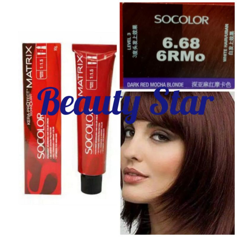 MATRIX SOCOLOR NO. 6.68 / 6RMo DARK RED MOCHA BLONDE 90ML