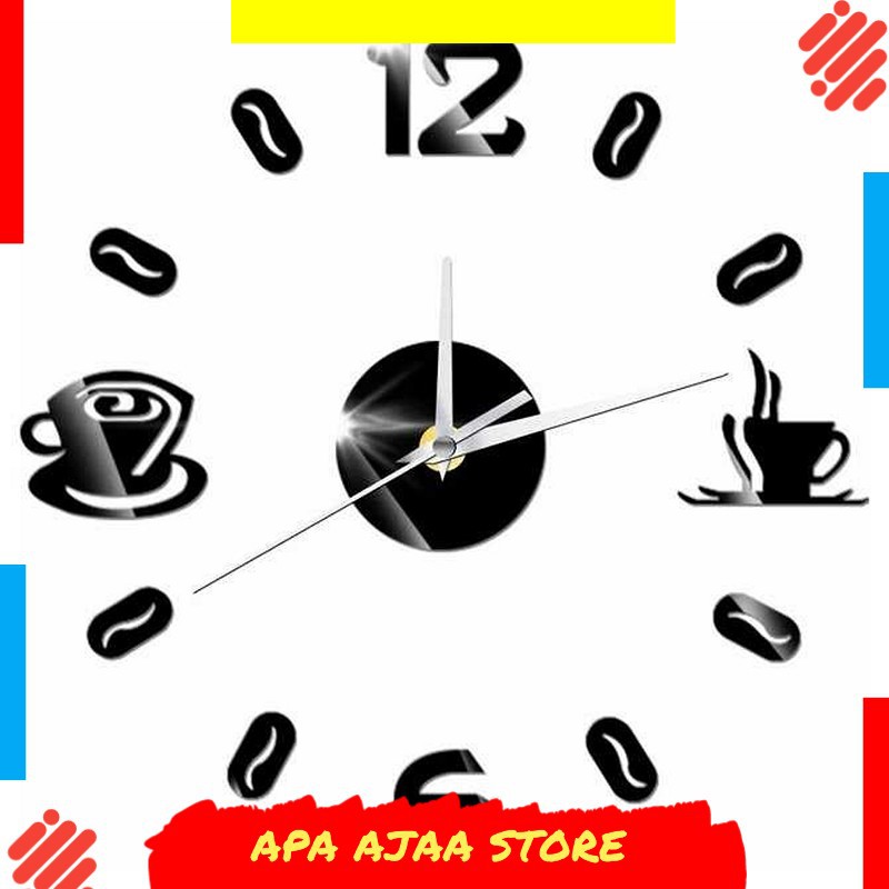 Terlariss !! Taffware Jam Dinding DIY Giant Wall Clock 50-60cm Coffee Bell - DIY-12