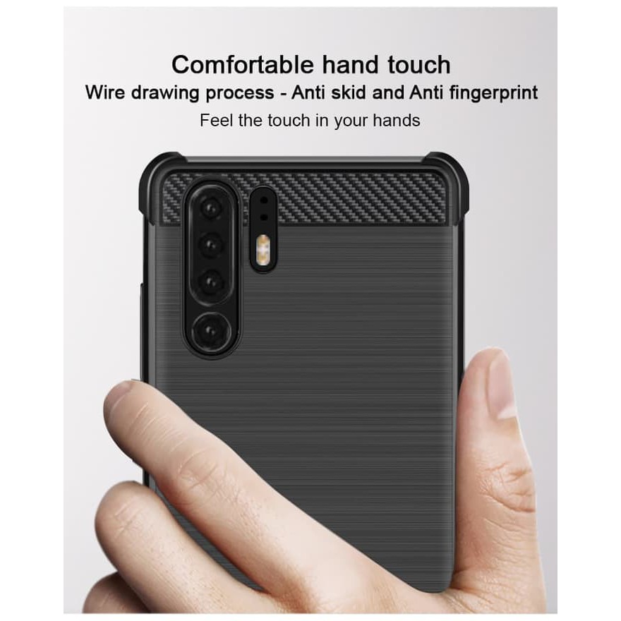 Huawei P30 / P30 Pro / P30 Lite Soft Case Brushed Carbon Anti Knock - Hitam