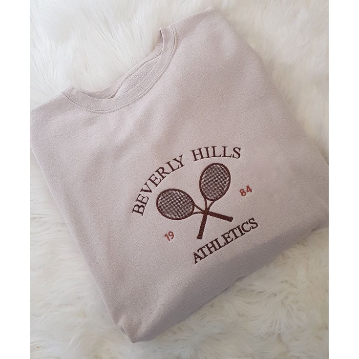 SWEATER WANITA BEVERLY HILLS BORDIR /// ATASAN WANITA FLEECE TEBAL HALUS PREMIUM KEKINIAN TERBARU''