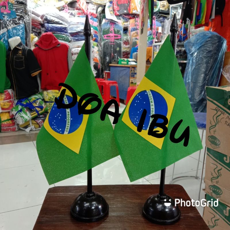 

best seller tiang kayu meja+bendera BRAZIL ready stock