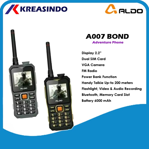 ALDO A007 / A 007 Bond HT handy talky advanture Garansi Resmi