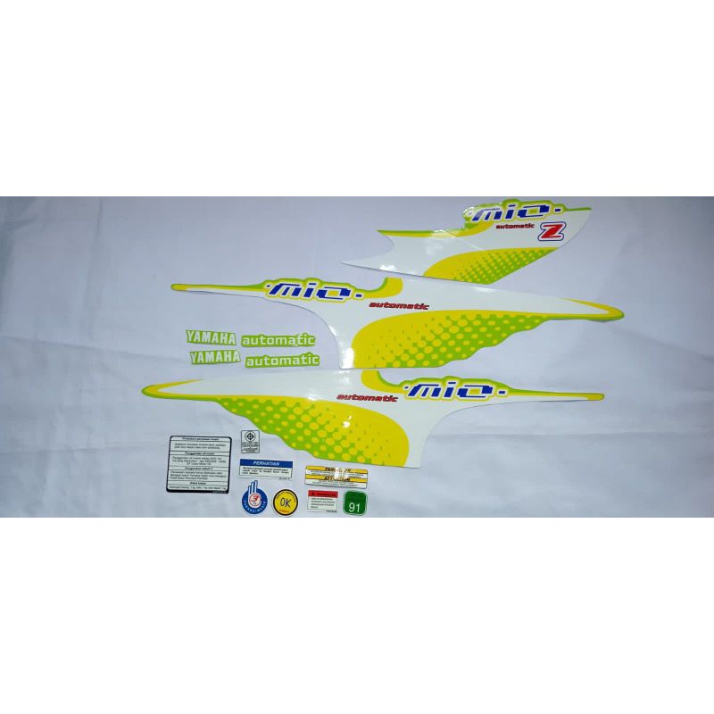 STRIPING MIO SPORTY SMILE BUBBLE HIJAU/PUTIH/KUNING THAILAND , STRIPING MIO SMILE VARIASI