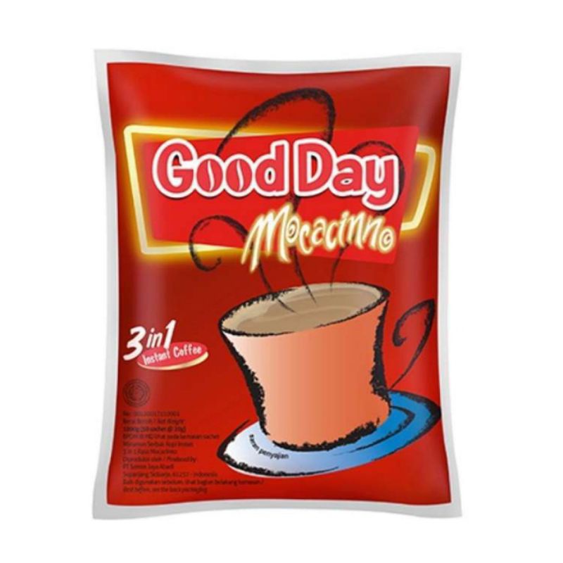 

Ay00! Good Day kopi 3 In 1 Mocacinno Sachet Isi 30 / 50Pc