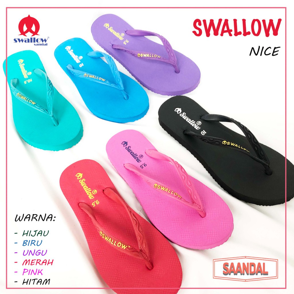 Grosir- Sandal Jepit Wanita Swallow Nice Wanita (ISI 6 PASANG)