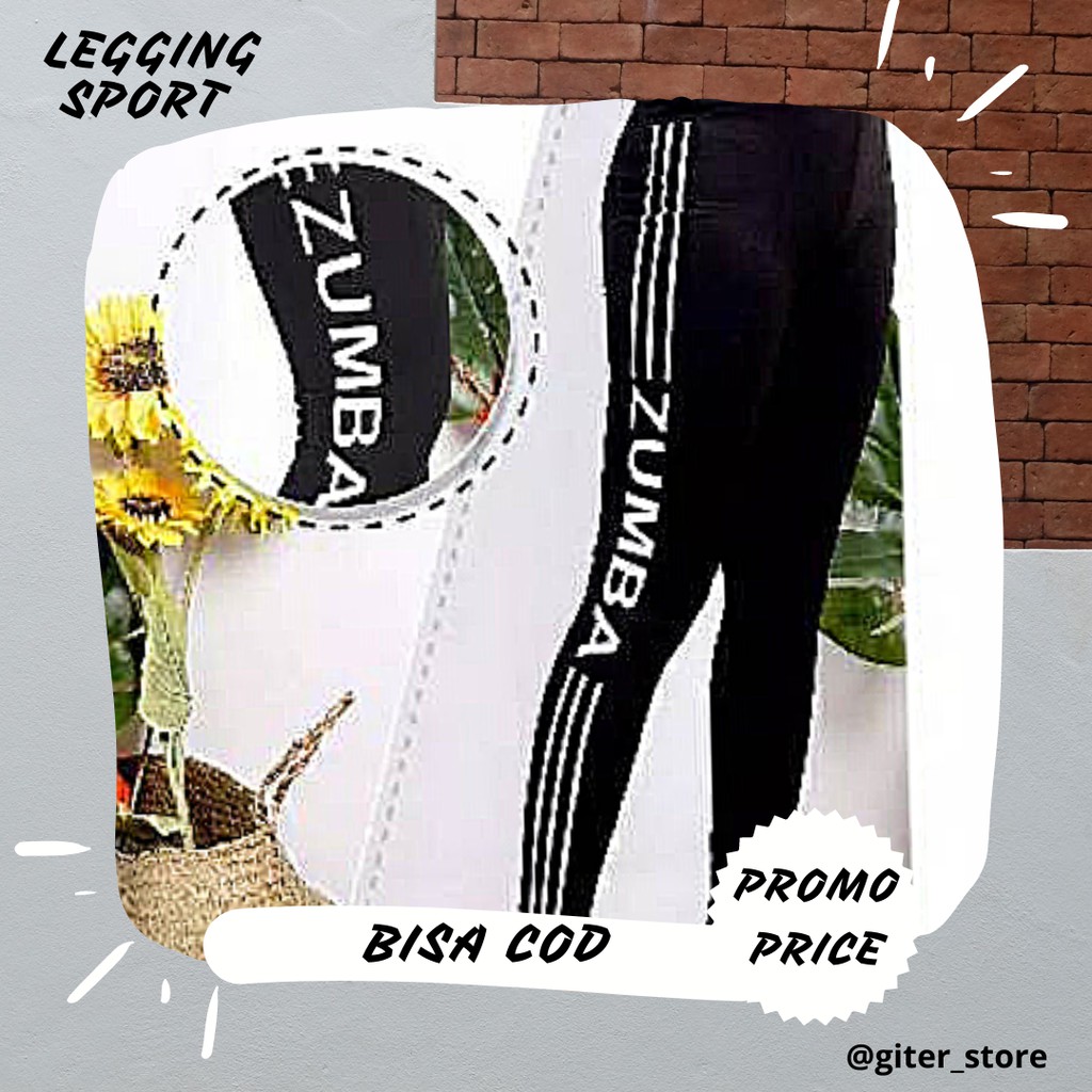 Legging Sport Zumba / giterstore / Celana Legging / Legging Sport Wanita / FREE MASKER / BISA COD