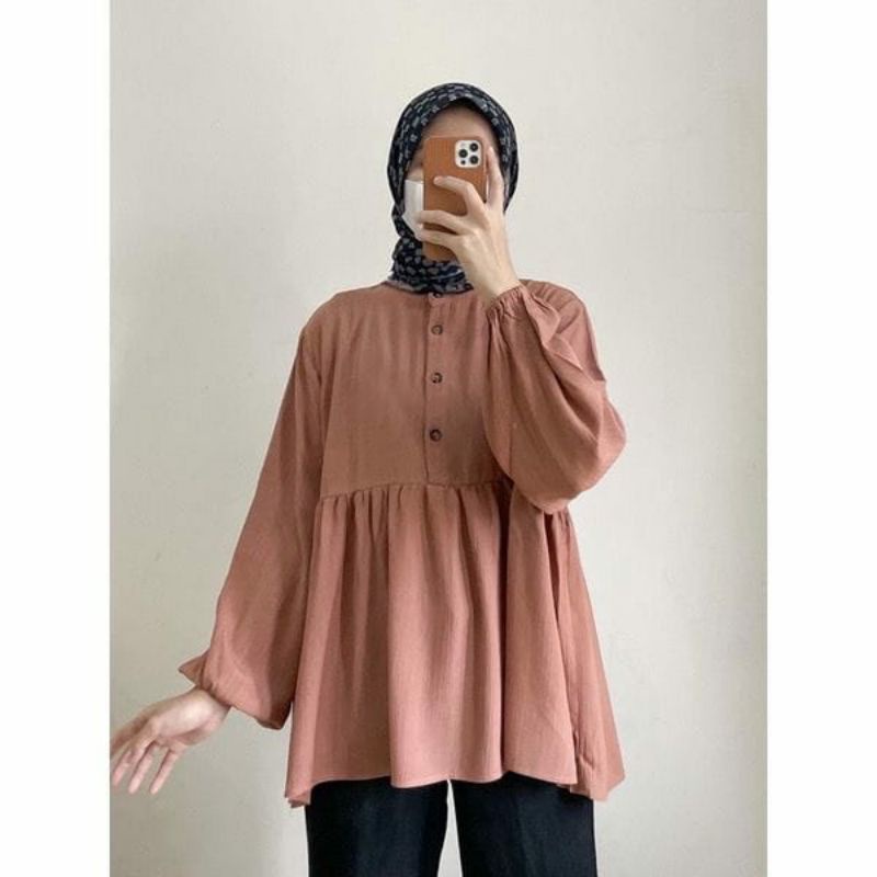 Rani kemeja wanita blouse crincle airflow