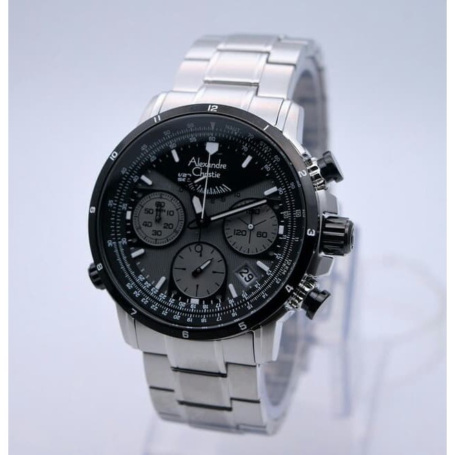 JAM TANGAN PRIA ALEXANDRE CHRISTIE AC 6394 SILVER BLACK ORIGINAL GARANSI RESMI 1 TAHUN