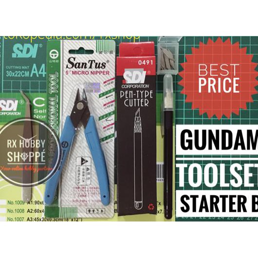 

Toolkit tool kit set gundam tang pinset marker pen cutter cutting mat