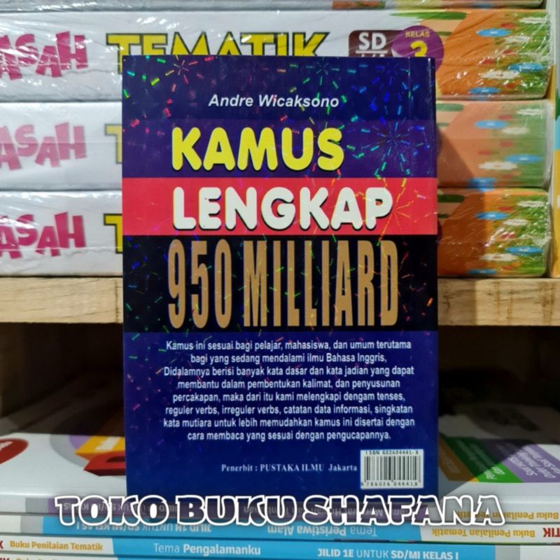 Buku Kamus Lengkap Bahasa Inggris 950 Milliard Inggris-Indonesia dan Indonesia-Inggris