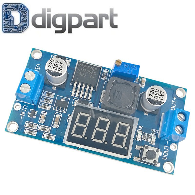 LM2596 Adjustable Step Down Power Module LED with Voltmeter