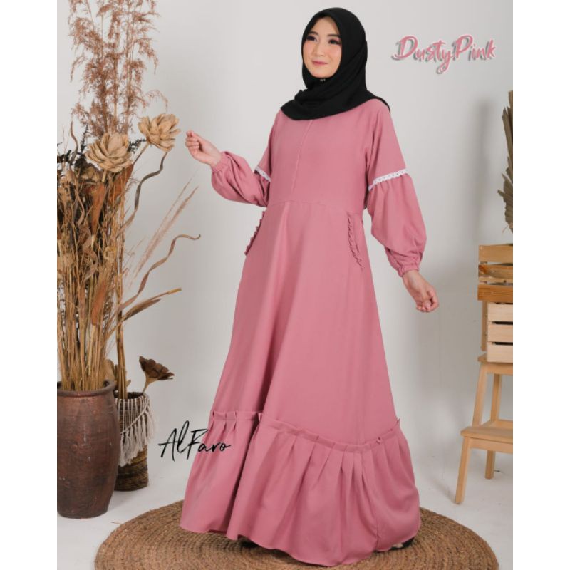 Gamis Nara itycrepe mix renda rajut