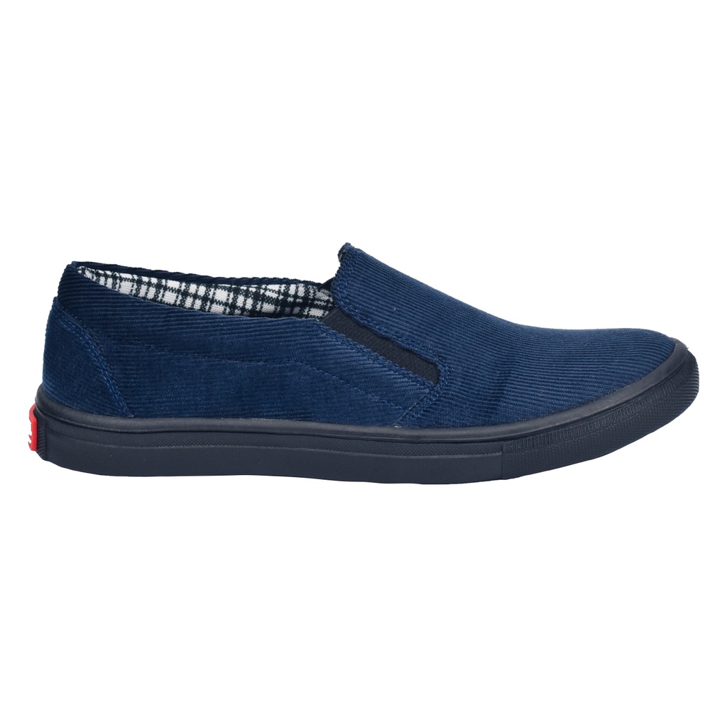 Morningbell - Sepatu pria slip on casual mojo navy black sole