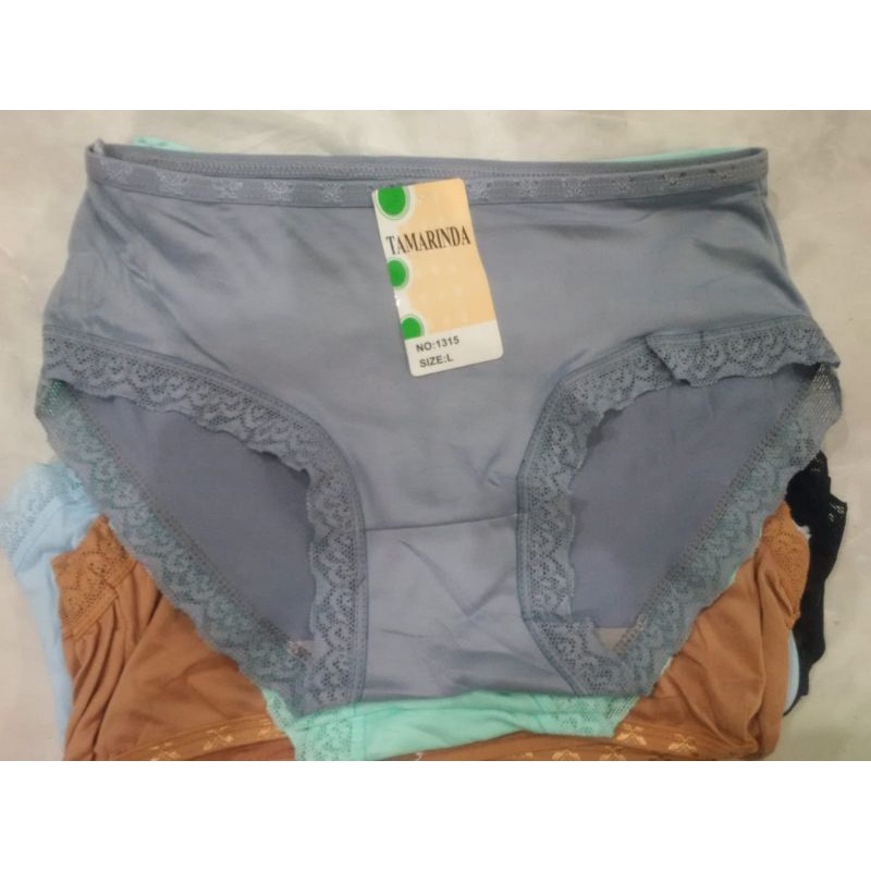 Paket Isi 12 Dan 6 Pcs Celana Katun Lembut Cd Polos Paha Renda Art SayYes 1315 Bee A19