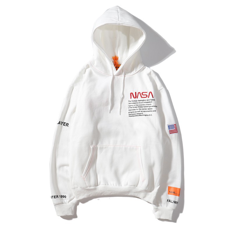 (BAYAR DI TEMPAT) HODIE HODIE REMAJA KOREA TERLARIS  2020 H&amp;M HOODIE NASA  BACK LOGO GREY