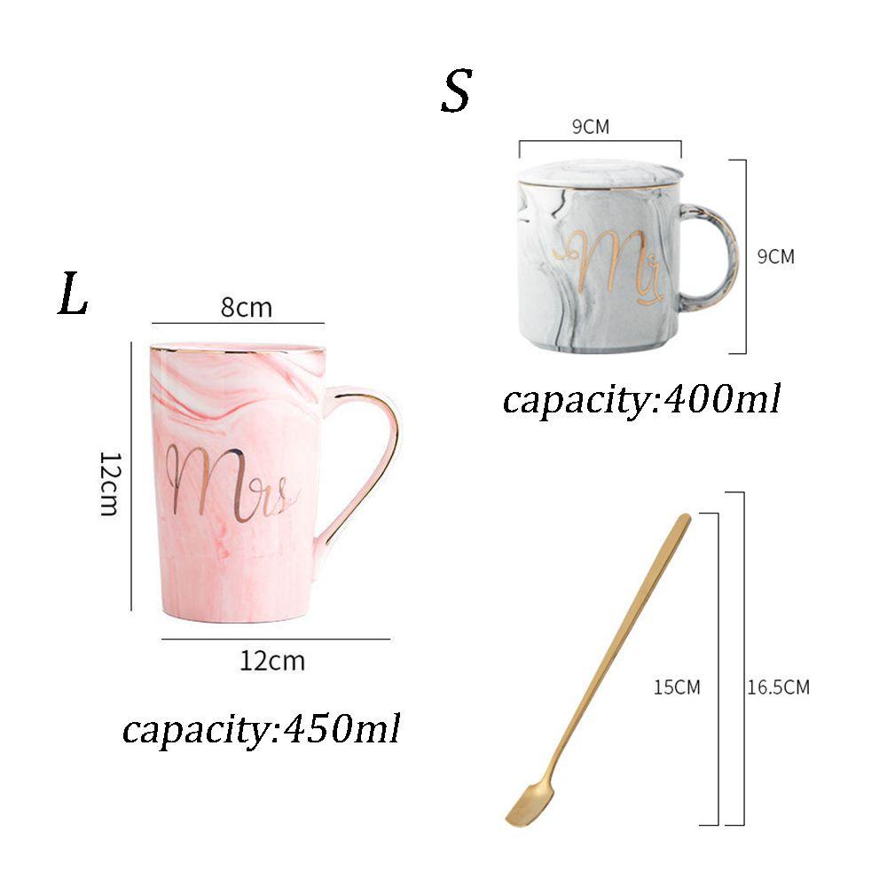 Lanfy Mug Elegan Kemasan Bagus Untuk Susu,Kopi,Oatmeal Urat Marmer Nordic INS Engagement Gift