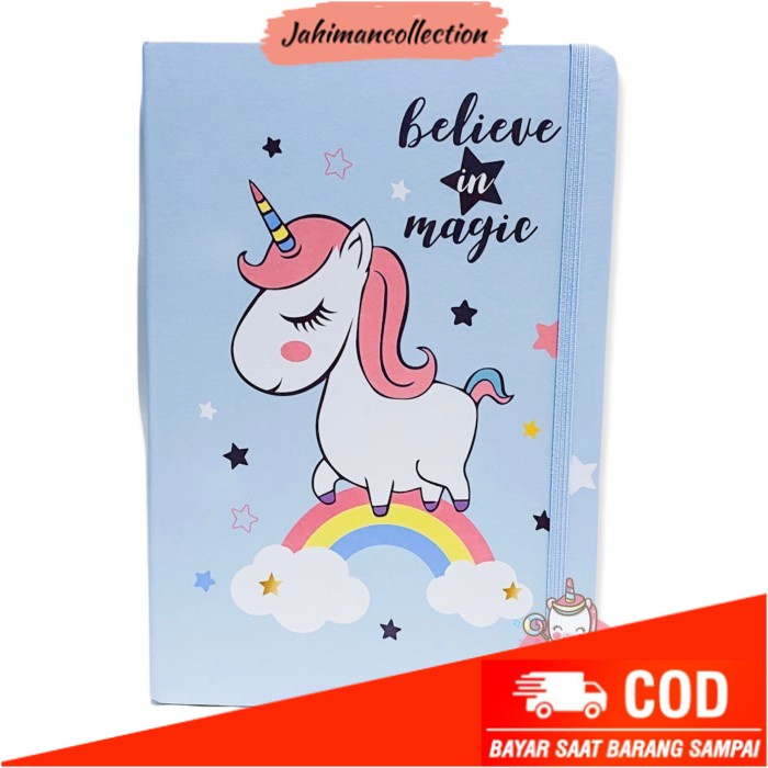 

✨ BISA COD ✨ Buku notes unicorn belive in magic - Blue