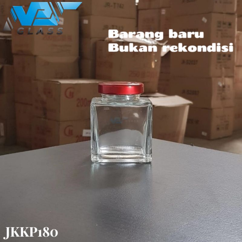 JKKP180 jar kaca 180ml / jar kaca square180ml / jar kaca kotak 180ml / jar madu