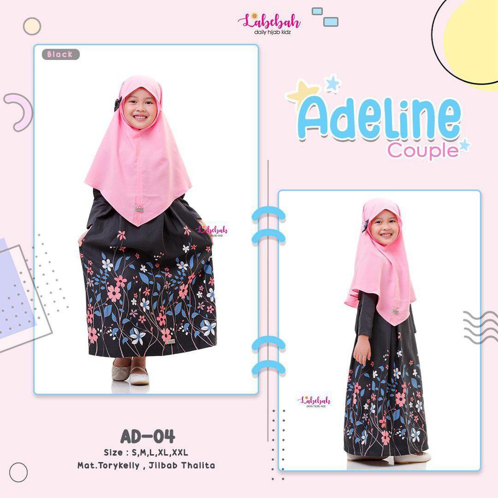 GAMIS COUPLE IBU ANAK ADELINE LABEBAH / GAMIS ANAK BOLERO / BAJU MUSLIM ANAK TERBARU GAMIS SARIMBIT 
