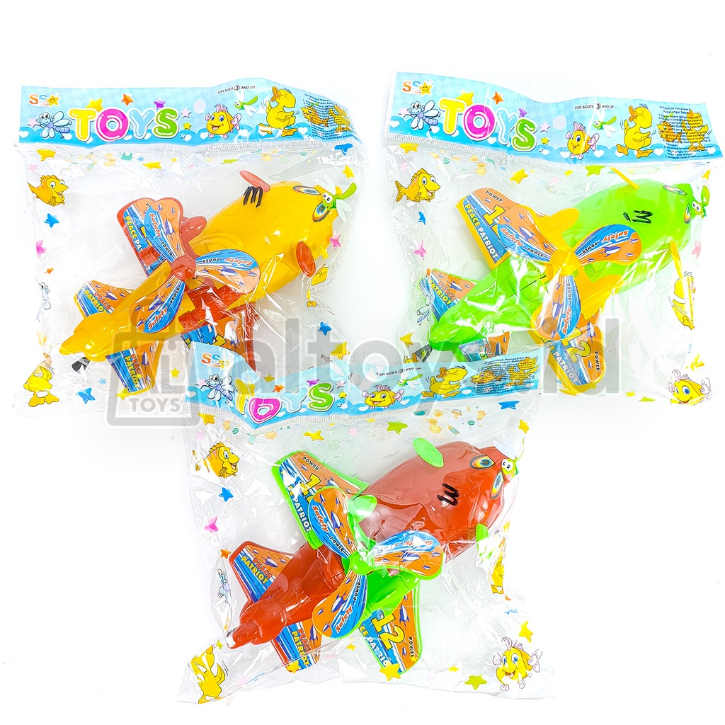 Mainan Pesawat Baling-baling Lucu Bisa Jalan Tarik Tali Airplane Kids Toy SS1381