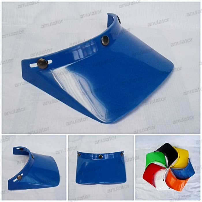 Topi Pet FINO Panjang Helm Classic Bogo Retro Vespa Cakil Cross biru