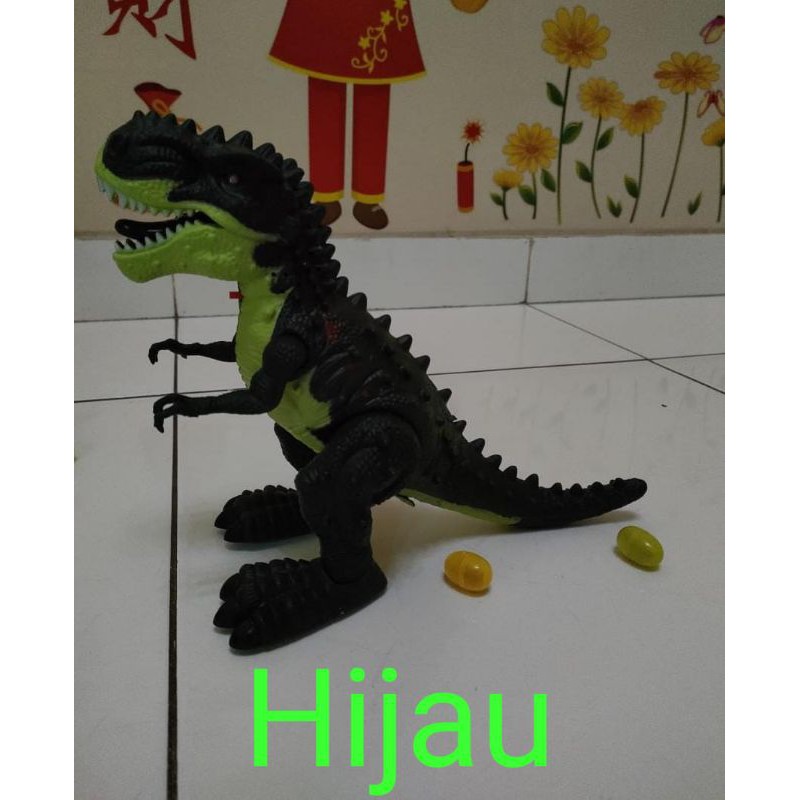 hokkiterus21 Mainan DINOSAURUS TELUR robot dinosaur trex bertelur bergerak bersuara lampu