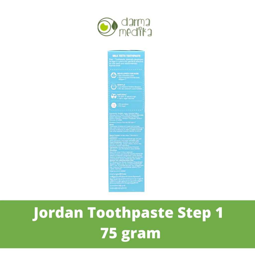 Jordan Tooth Paste Step 1 0-5 Tahun Rasa Strawberry &amp; Step 2 6-12 Tahun Rasa Grape 75g