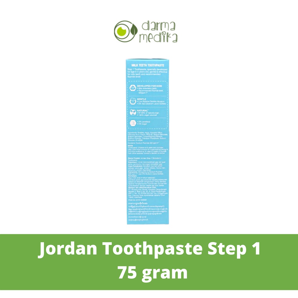 Jordan Tooth Paste Step 1 0-5 Tahun Rasa Strawberry 75gr 75 gram