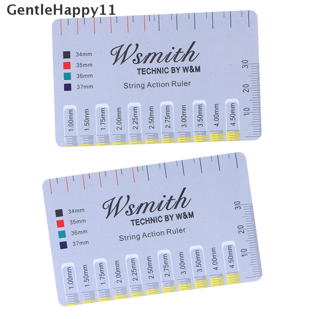 Gentlehappy 2pcs Guitar String Action Gauge String Pitch Ruler Alat Ukur Penggaris Gitar