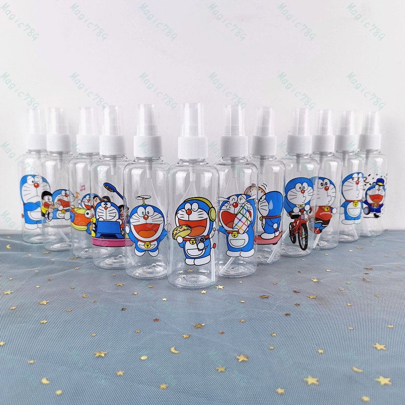 Magic789 Cute Doraemon Plastic Spray Bottle 100ML Travel Size Bottles Refillable Container for Cosmetic