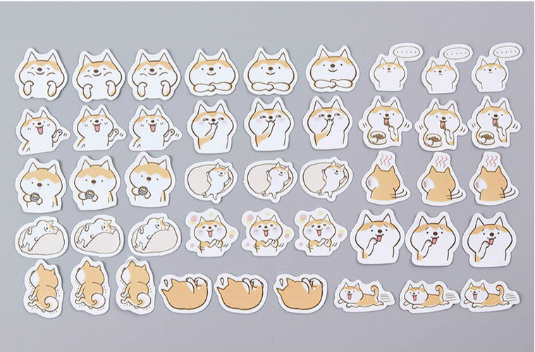 45pcs/set Stiker Motif Kartun Anjing Untuk Dekorasi Phone Case Skateboard