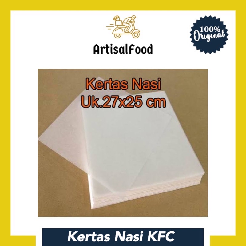 KERTAS NASI KFC PUTIH 25x27cm - 100pcs
