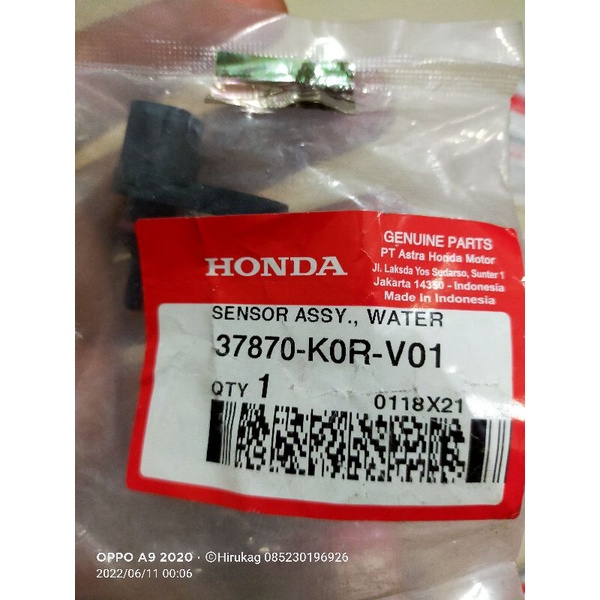 37870-K0R-V01 HGP AHM 100% ORGINAL SENSOR ASSY WATERPUMP TEMPERATUR RADIATOR PCX Vario 160 37870K0R-