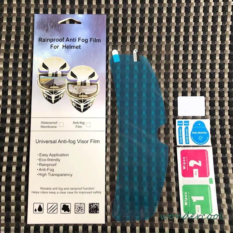 Tongkat Transparansi Tinggi Di Luar Helm Sepeda Motor Tahan Hujan Film Anti-kabut Instalasi Sederhana Mengemudi Aman-Won