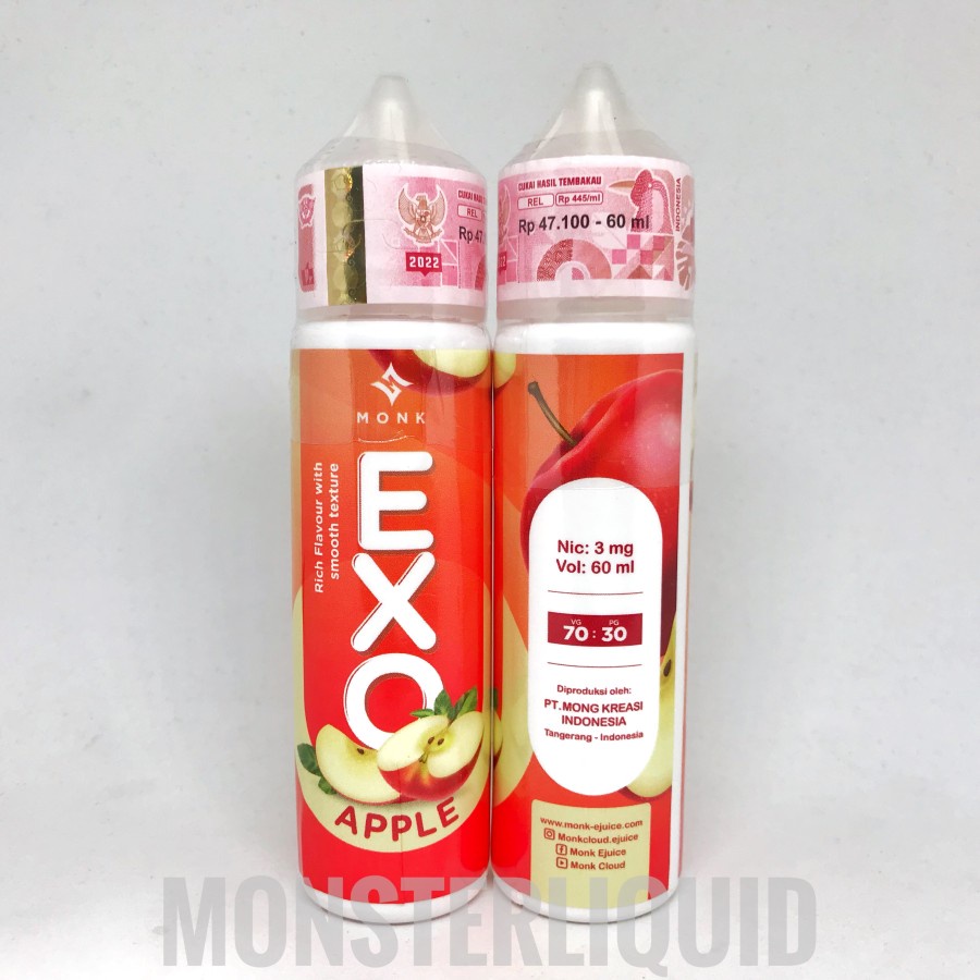 EXO APPLE BY MONK CLOUD E JUICE 3MG 60ML